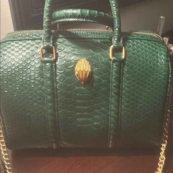 New Unused Kurt Geiger Green Crocodile-Embossed Handbag - Picture 1 of 8